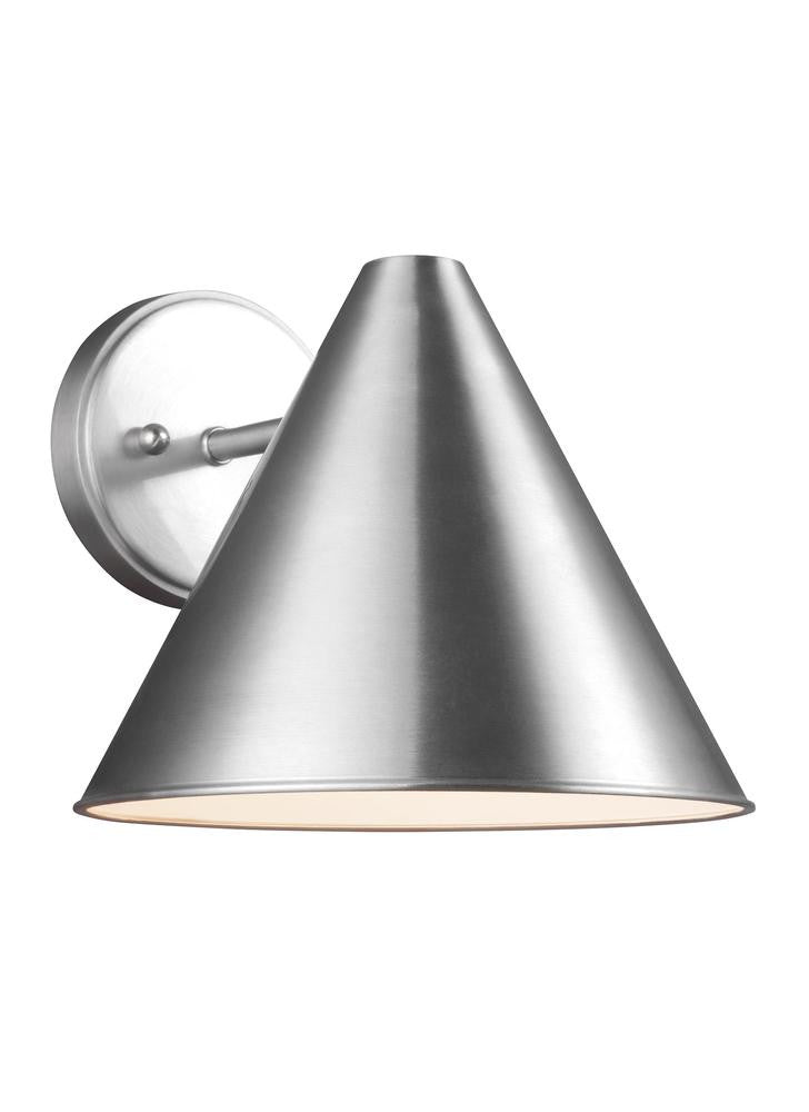 Generation Lighting Crittenden Medium One Light Outdoor Wall Lantern Satin Aluminum