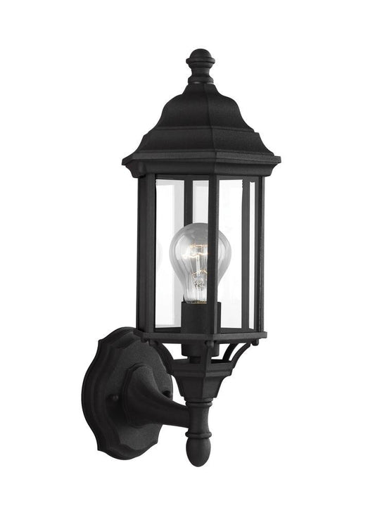 Generation Lighting Sevier Small One Light Uplight Outdoor Wall Lant Black