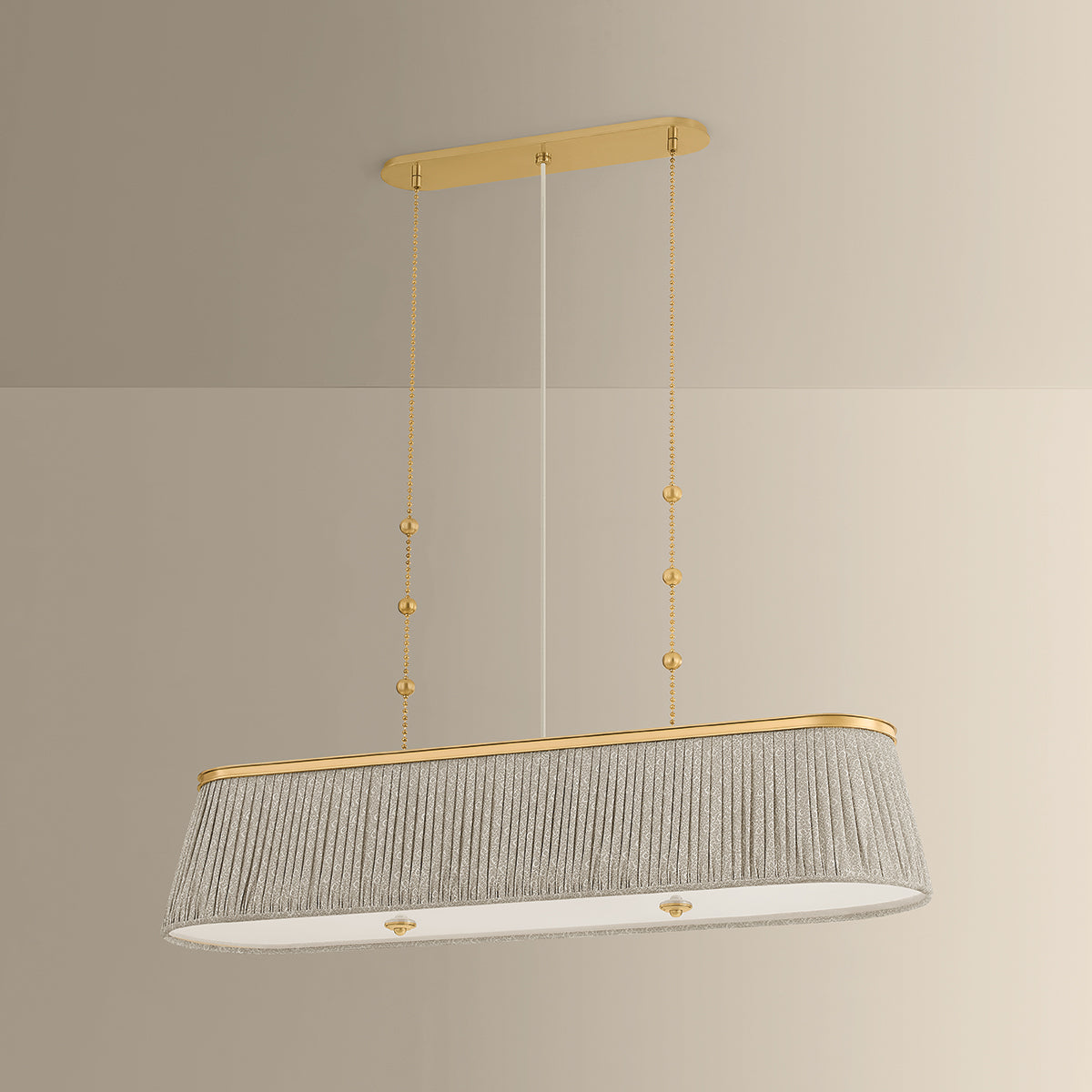 Hudson Valley Valeria 3-Light Linear Pendant Aged Brass detail view 1