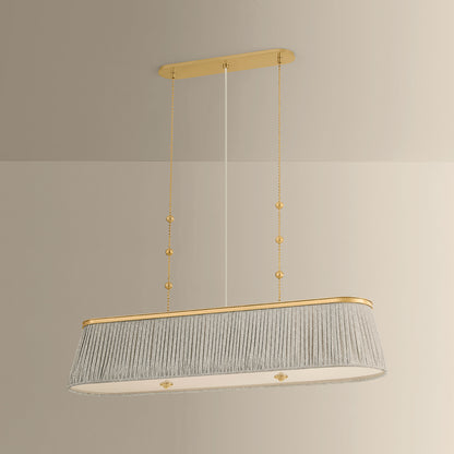 Hudson Valley Valeria 3-Light Linear Pendant Aged Brass detail view 2