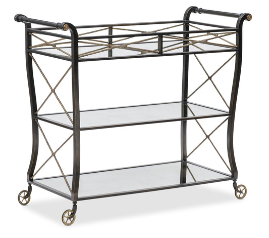 Maitland-Smith Belvedere Bar Cart in Brass