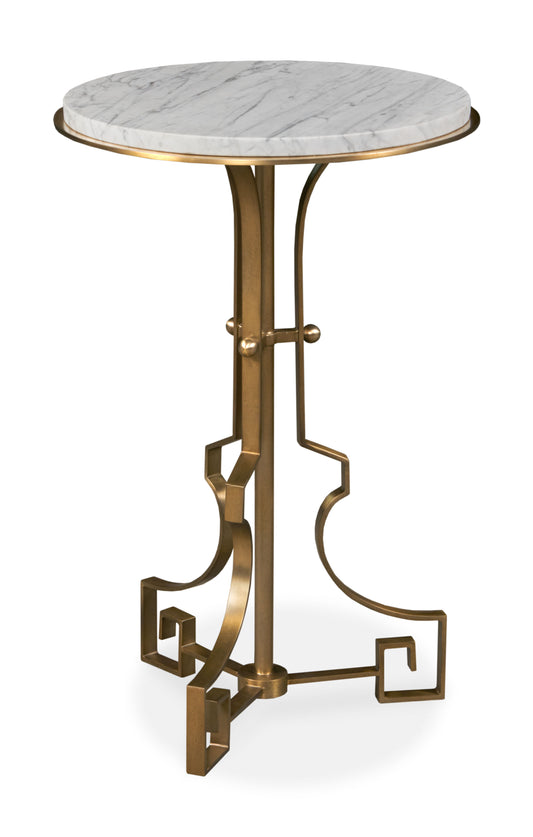Maitland-Smith Ferrin Marble Accent Table in Brass