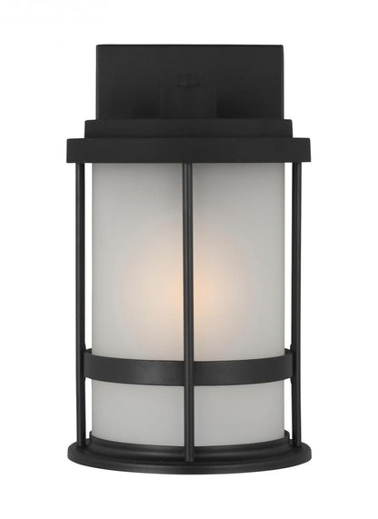 Generation Lighting Wilburn Small One Light Outdoor Wall Lantern Black