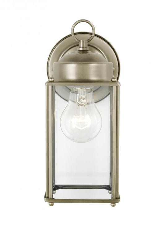 Generation Lighting New Castle Large One Light Outdoor Wall Lantern Antique Brushed Nickel