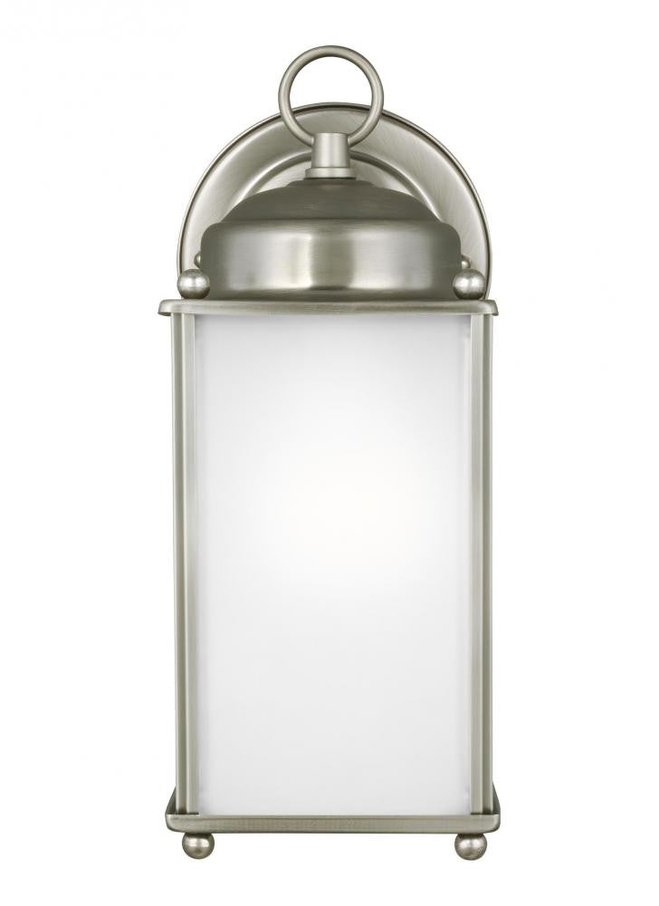 Generation Lighting New Castle Large One Light Outdoor Wall Lantern Antique Brushed Nickel