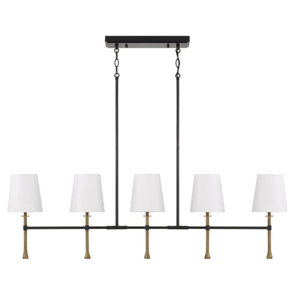 Capital Hollis Linear Chandelier in Matte Black with Hammered Gold