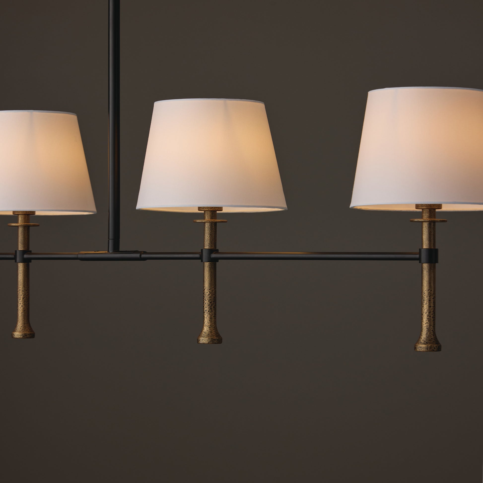 Capital Hollis Linear Chandelier in Matte Black with Hammered Gold