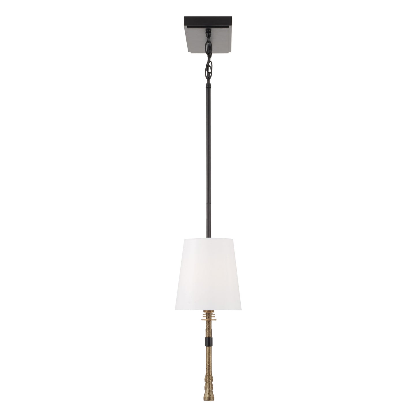 Capital Hollis Linear Chandelier in Matte Black with Hammered Gold