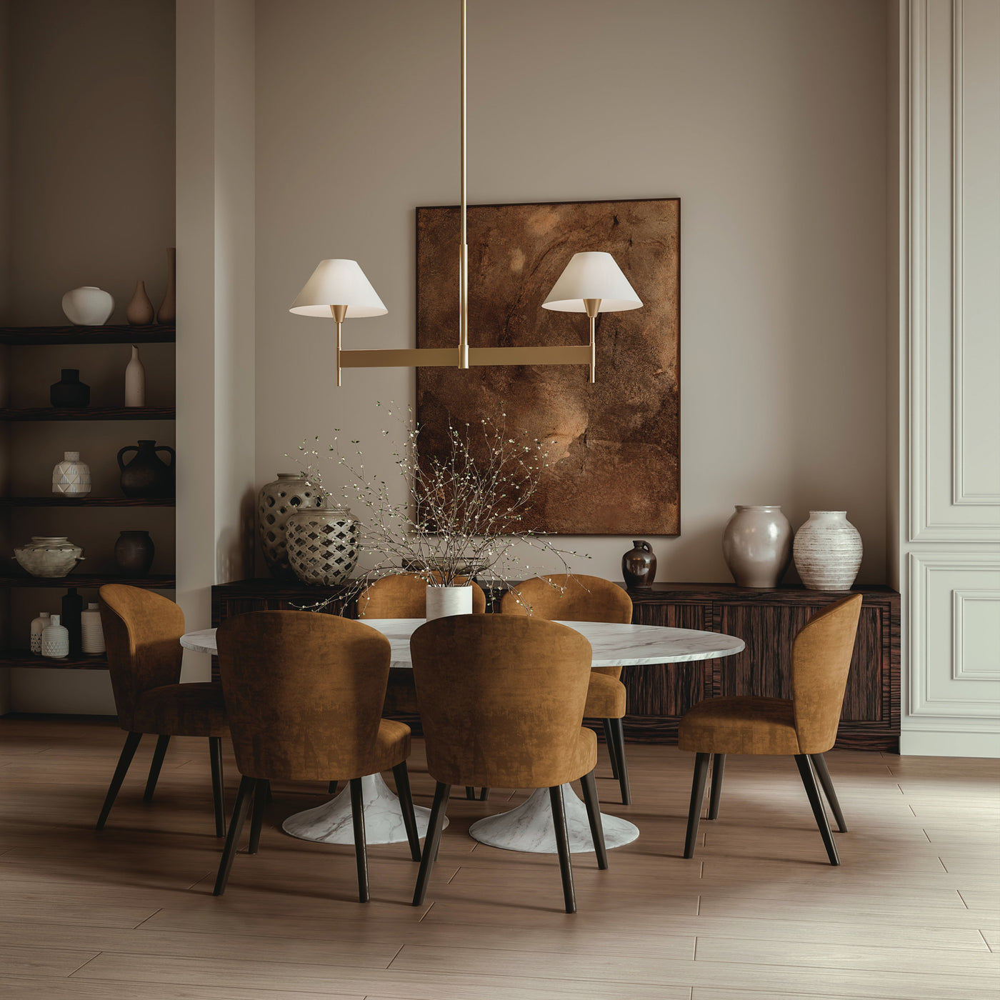 Capital Leland Linear Chandelier in Aged Brass