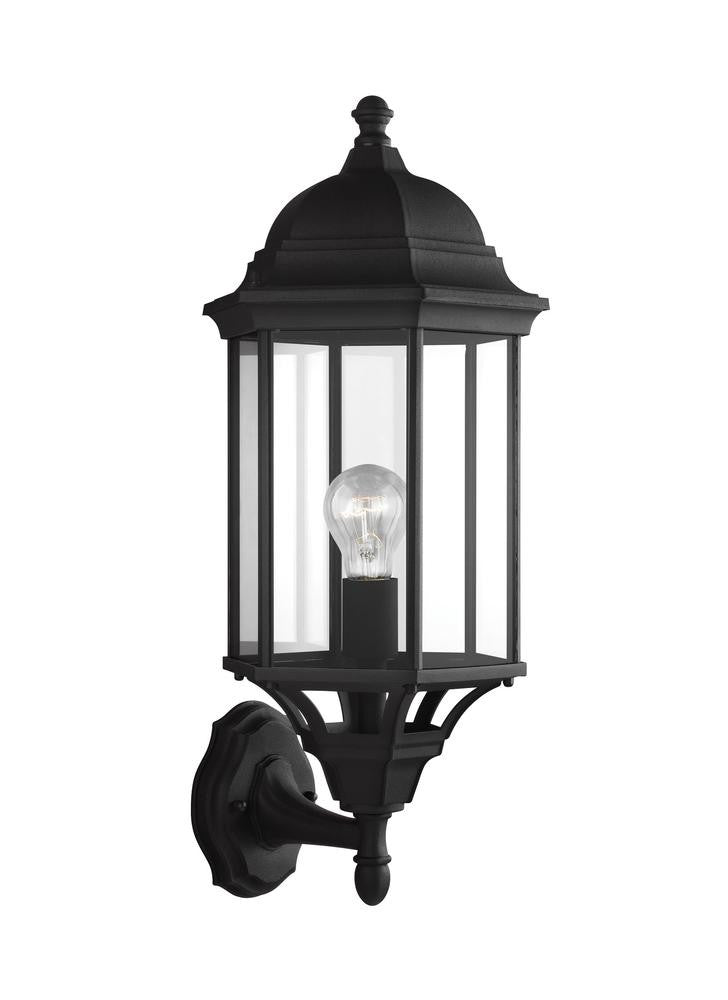 Generation Lighting Sevier Large One Light Uplight Outdoor Wall Lant Black