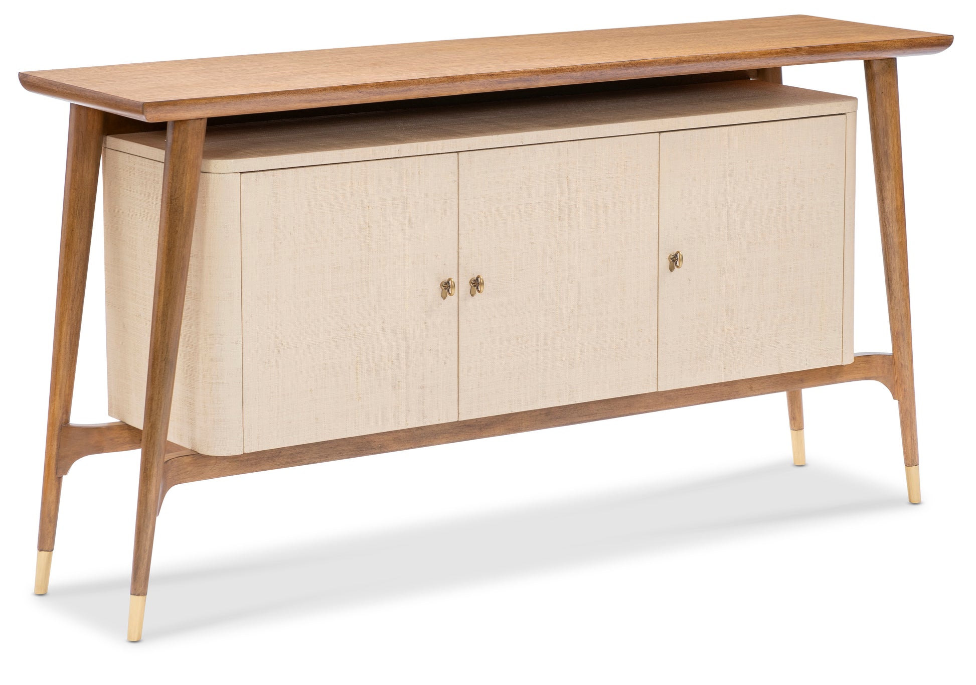 Maitland-Smith Nordholm Woven Raffia Console in Wood