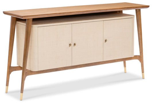 Maitland-Smith Nordholm Woven Raffia Console in Wood