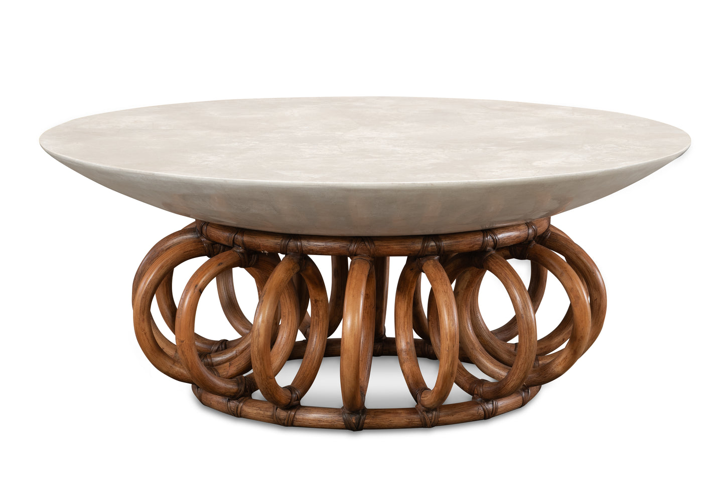 Maitland-Smith Palomar Agate Cocktail Table in White