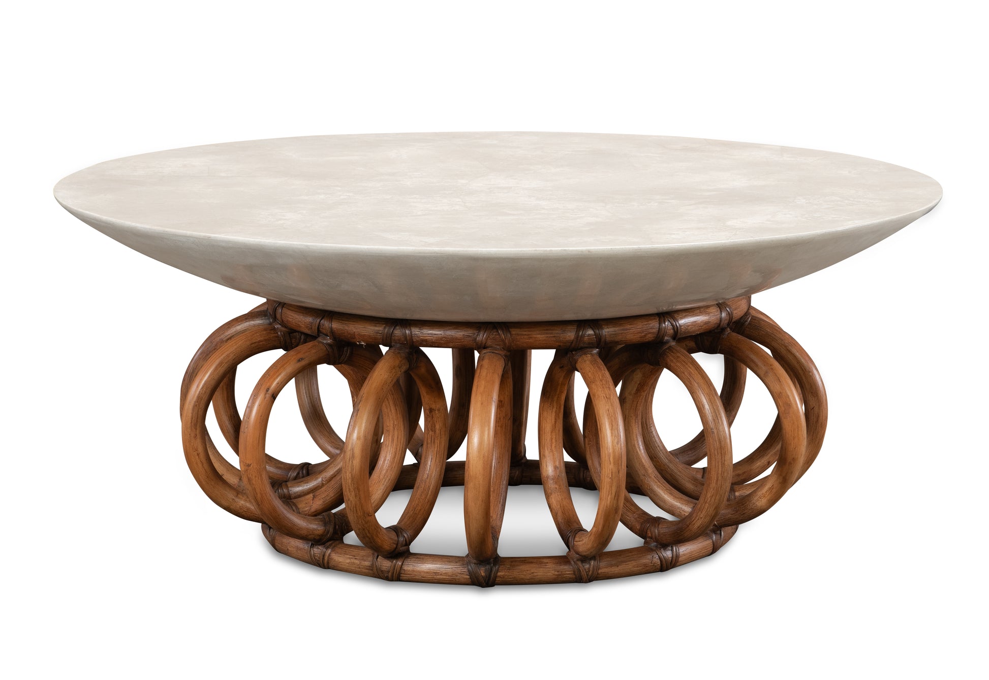 Maitland-Smith Palomar Agate Cocktail Table in White