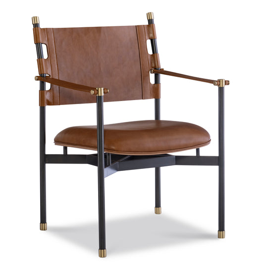 Maitland-Smith Thor Occasional Chair in Brass