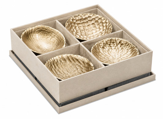 Maitland-Smith Celestial Hammered Decorative Bowls in Red