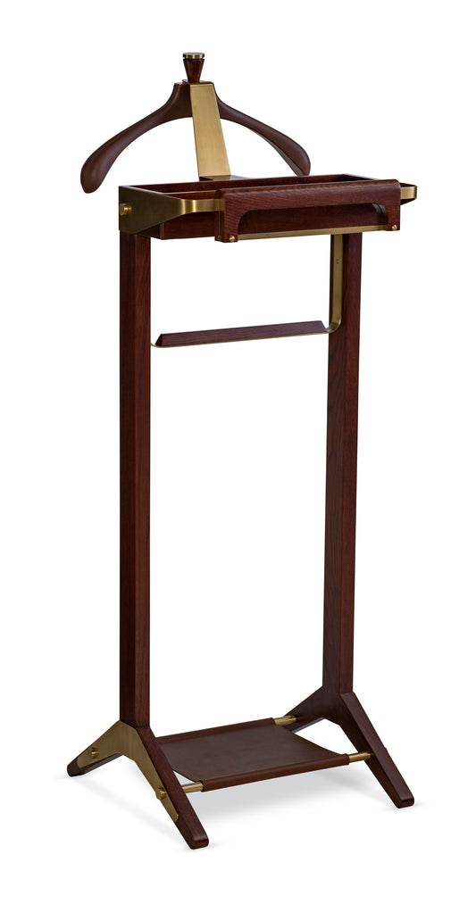 Maitland-Smith Leather Valet in Brass
