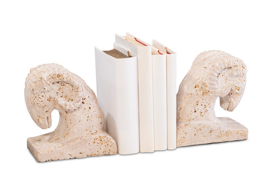 Maitland-Smith Ram Bookends in Red