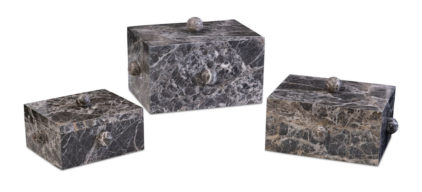 Maitland-Smith Selene Boxes in Brass