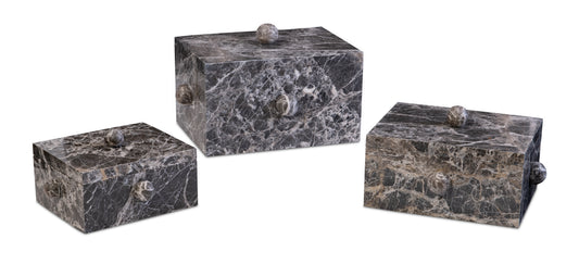Maitland-Smith Selene Boxes in Brass