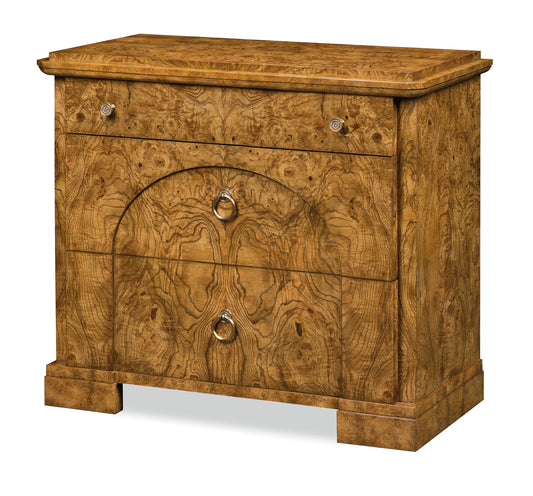 Maitland-Smith Vienna Biedermeier Burl Chest in Brass