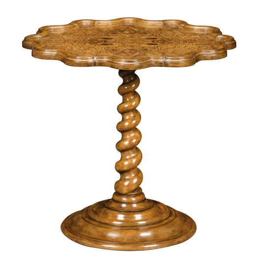 Maitland-Smith Devonshire Scalloped Burl Drink Table in Wood