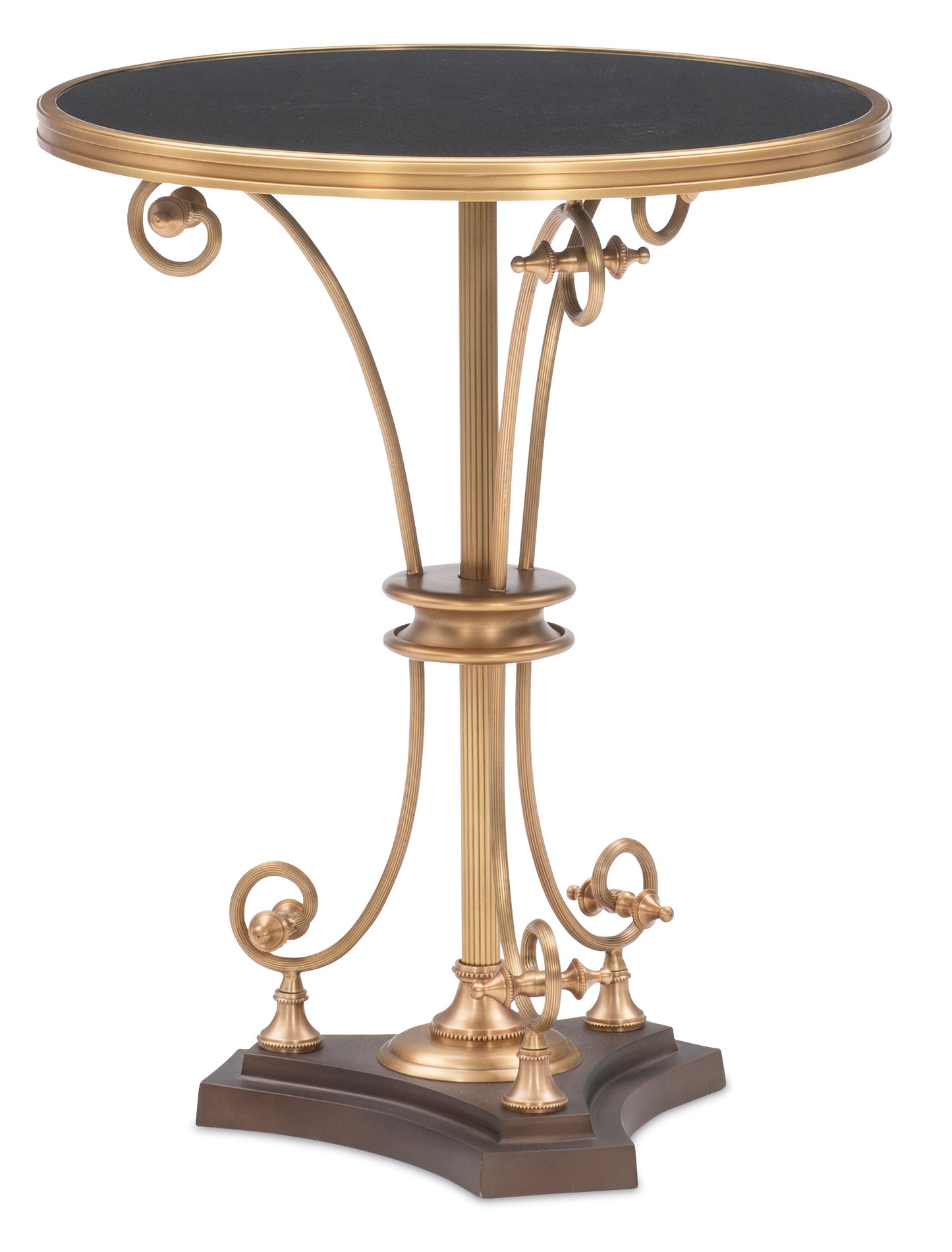 Maitland-Smith Bellagio Scroll Accent Table in Brass