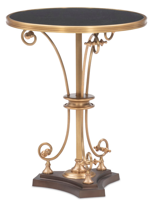 Maitland-Smith Bellagio Scroll Accent Table in Brass