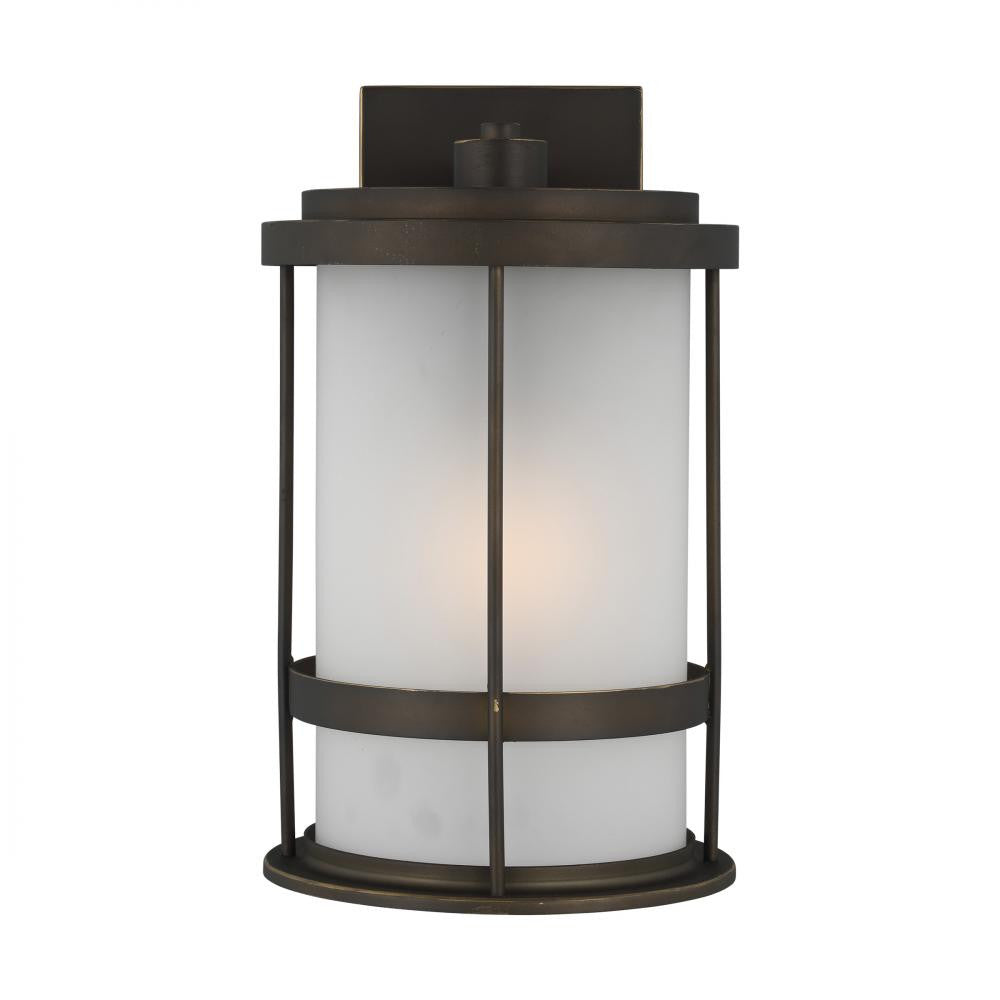 Generation Lighting Wilburn Medium One Light Outdoor Wall Lantern Antique Bronze