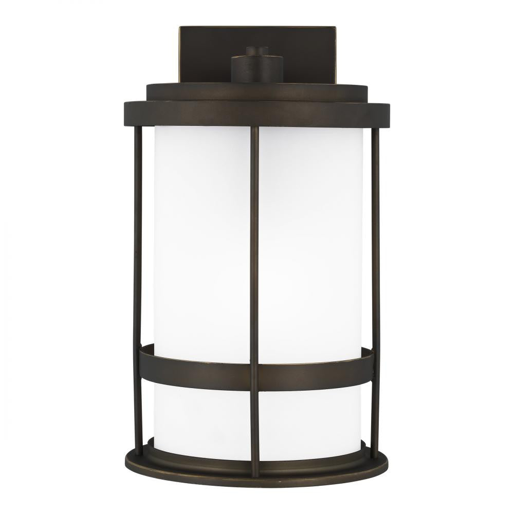 Generation Lighting Wilburn Medium One Light Outdoor Wall Lantern Antique Bronze