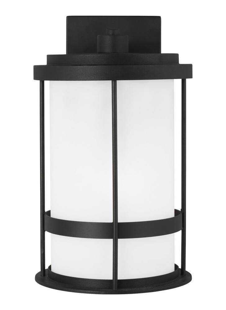 Generation Lighting Wilburn Medium One Light Outdoor Wall Lantern Black