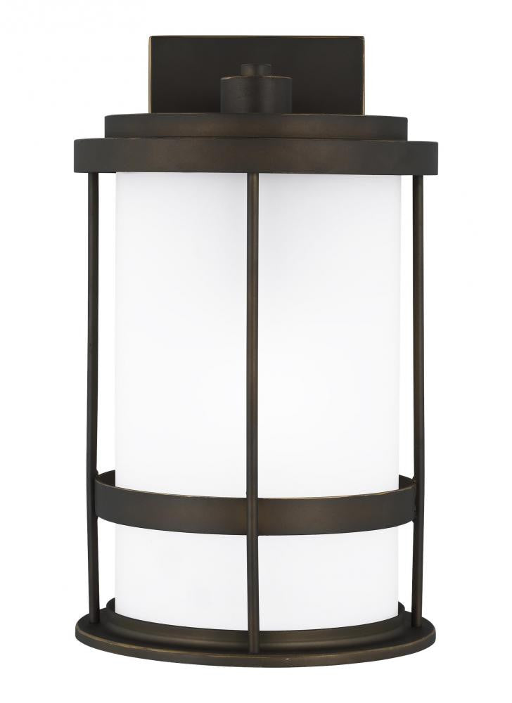 Generation Lighting Wilburn Medium One Light Outdoor Wall Lantern Antique Bronze