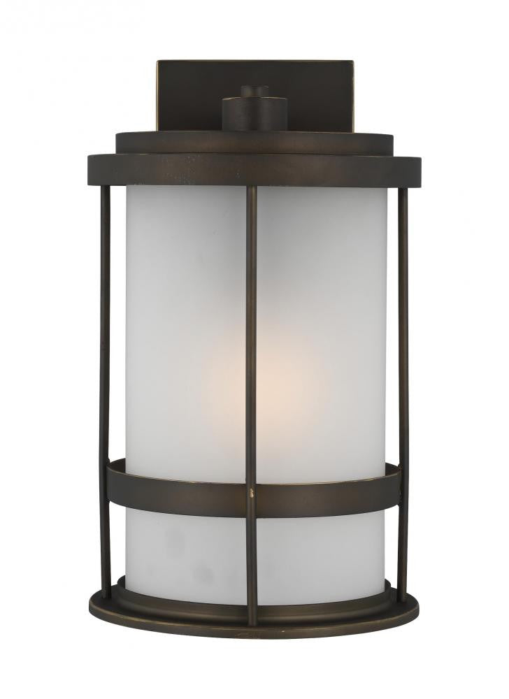 Generation Lighting Wilburn Medium One Light Outdoor Wall Lantern Antique Bronze