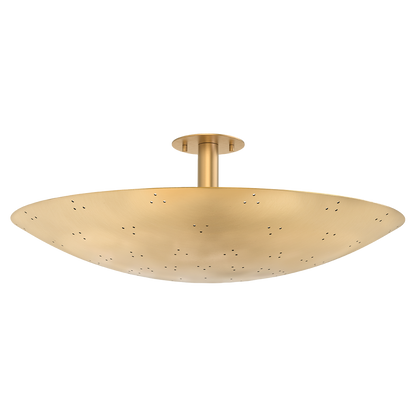 Hudson Valley Bern 28" 3-Light Flush Mount Vintage Brass