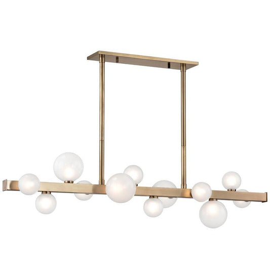 Hudson Valley Mini Hinsdale Linear Chandelier Aged Brass