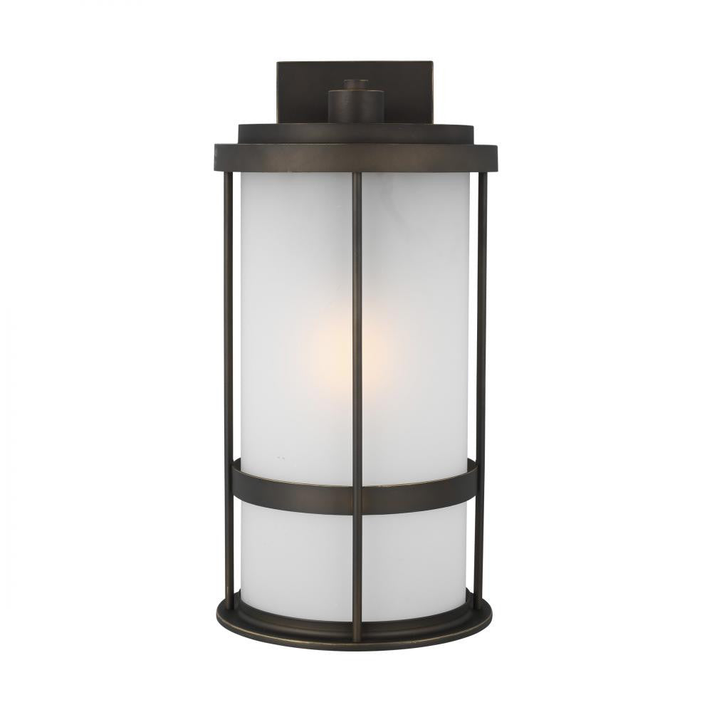 Generation Lighting Wilburn Large One Light Outdoor Wall Lantern Antique Bronze