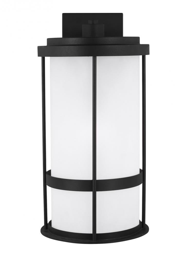 Generation Lighting Wilburn Large One Light Outdoor Wall Lantern Black