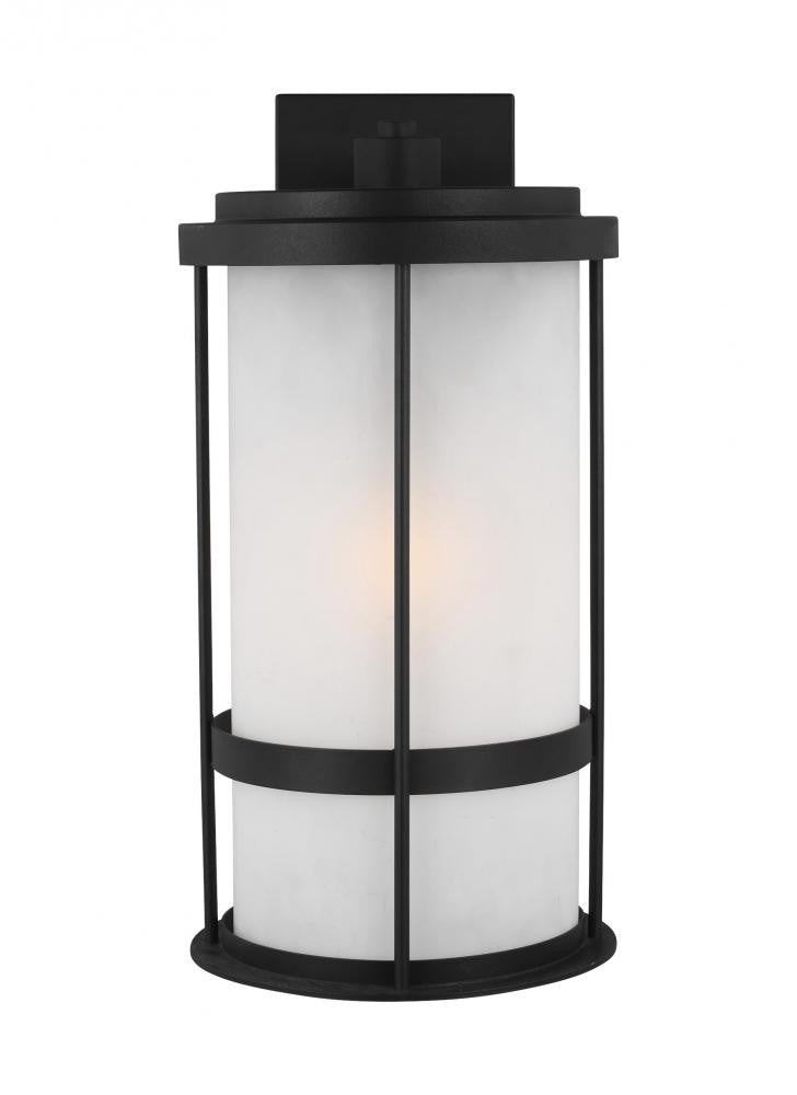 Generation Lighting Wilburn Large One Light Outdoor Wall Lantern Black