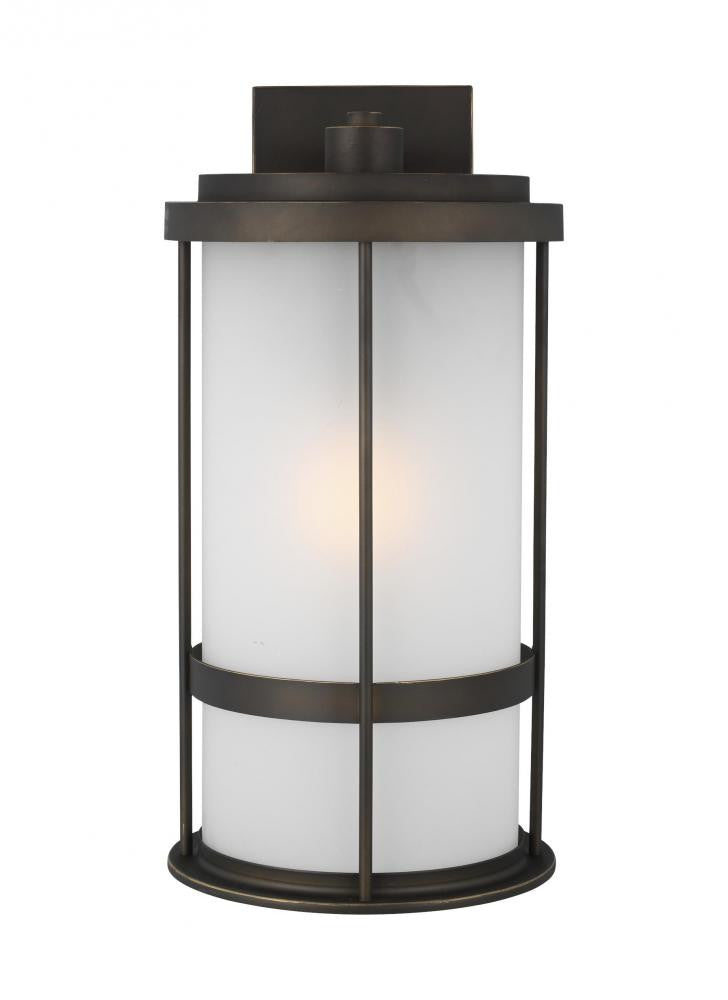 Generation Lighting Wilburn Large One Light Outdoor Wall Lantern Antique Bronze