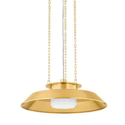 Hudson Valley Woodrow 22" Pendant Aged Brass