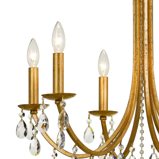 Crystorama Bridgehampton 6 Light Chandelier Antique Gold