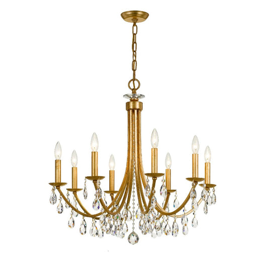 Crystorama Bridgehampton 8 Light Chandelier Antique Gold