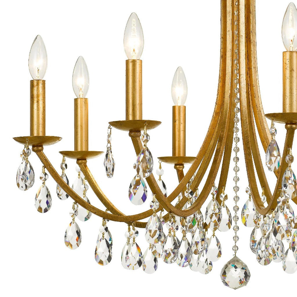 Crystorama Bridgehampton 8 Light Chandelier Antique Gold
