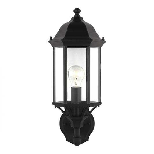 Generation Lighting Sevier Medium One Light Uplight Outdoor Wall Lan Black