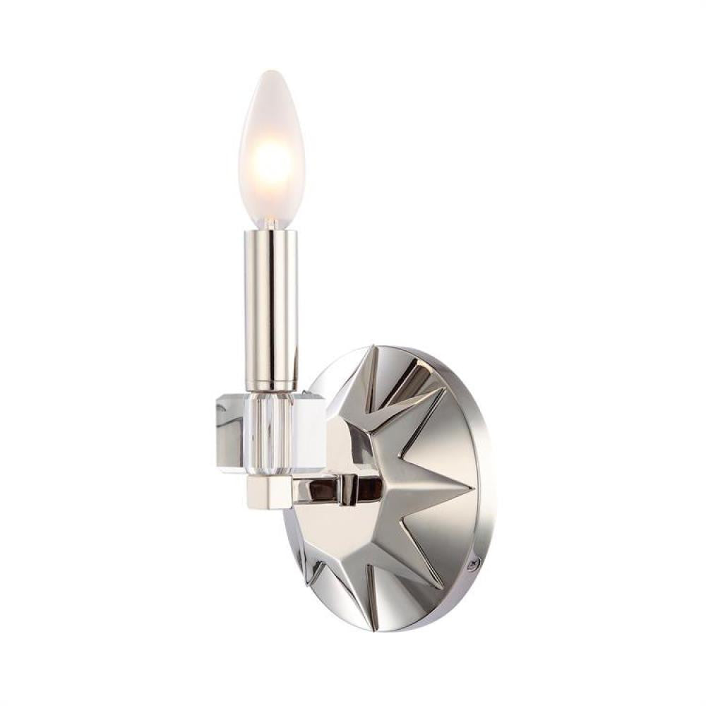 Crystorama Carson Wall Sconce Polished Nickel