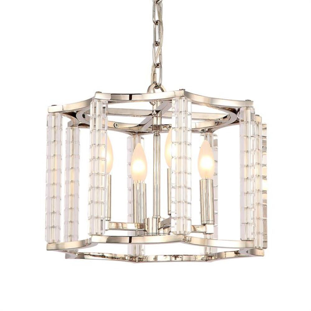 Crystorama Carson Mini Chandelier Polished Nickel