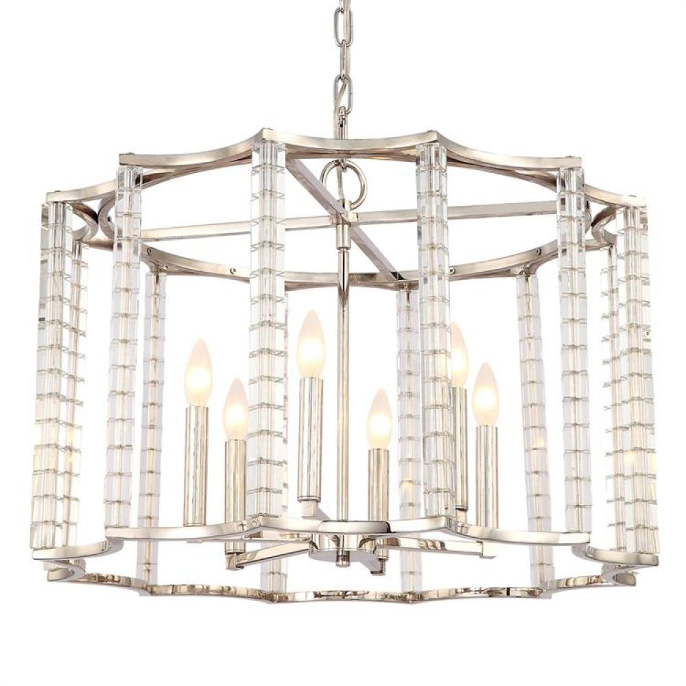 Crystorama Carson Chandelier Polished Nickel