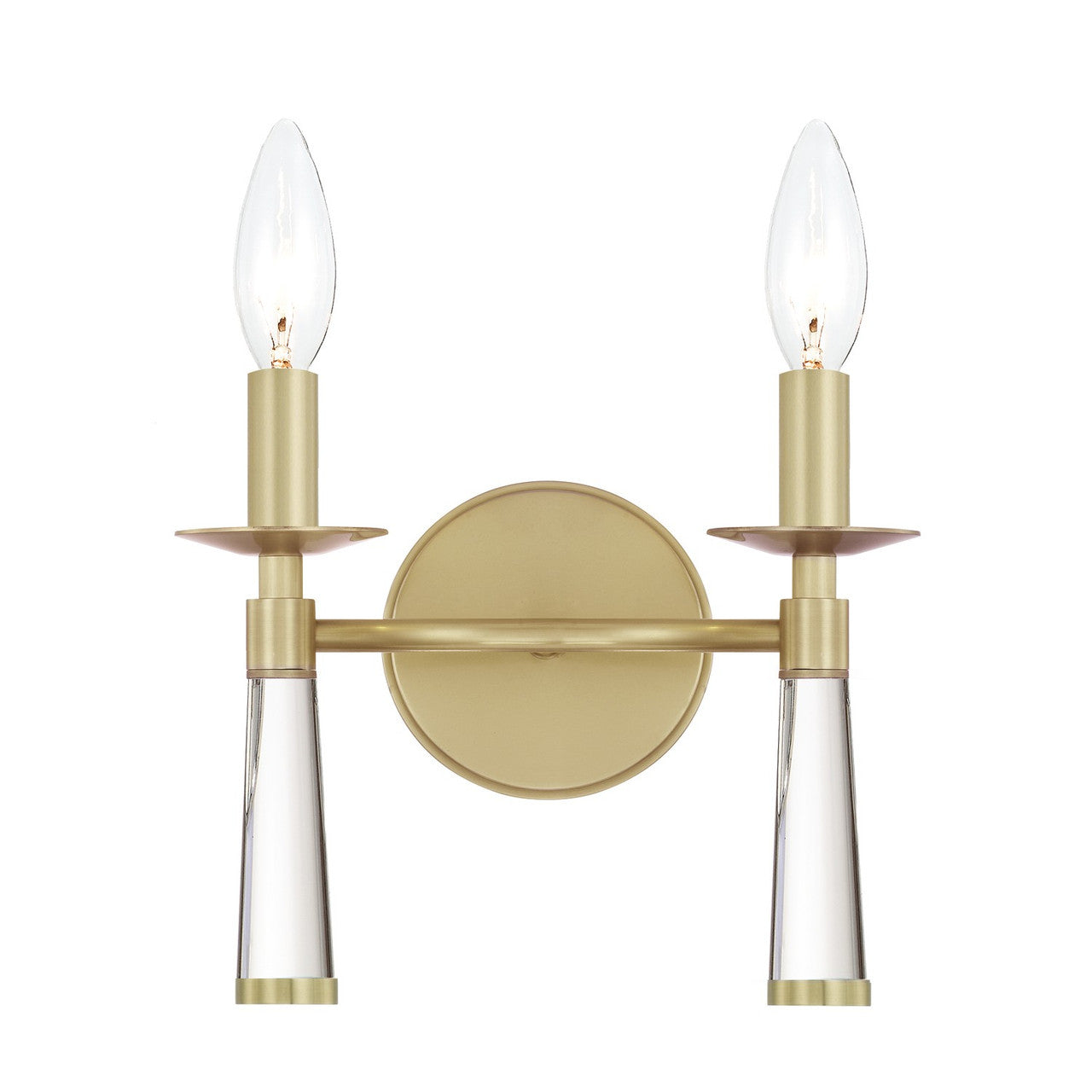 Baxter 2 Light Wall Sconce - Aged Brass 15"H, Crystorama (8862-AG 2KVNW)