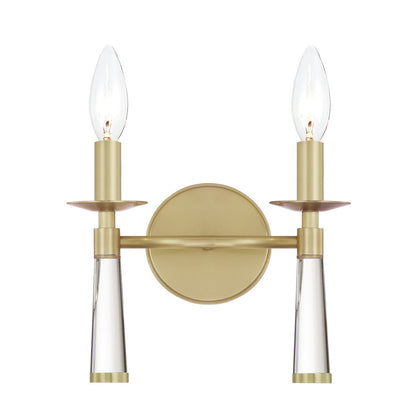 Baxter 2 Light Wall Sconce - Aged Brass 15"H, Crystorama (8862-AG 2KVNW)