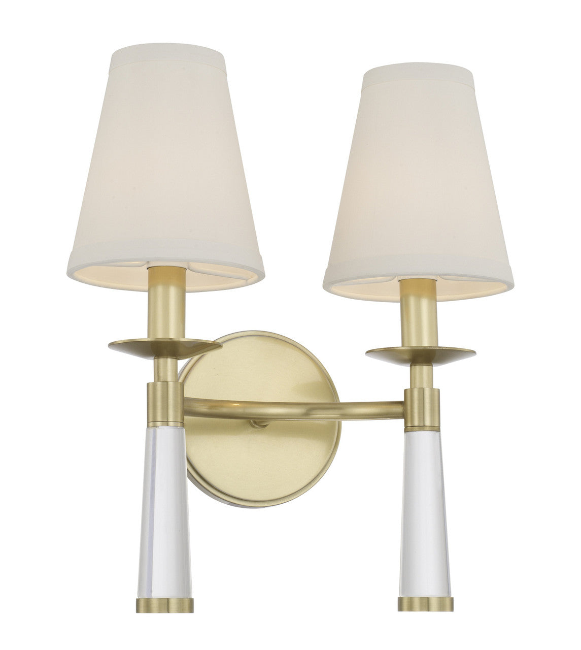 Baxter 2 Light Wall Sconce - Aged Brass 15"H, Crystorama (8862-AG 2KVNW)